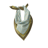 Sevy Lake Shore Bandana in Moss green, tied at the neck
