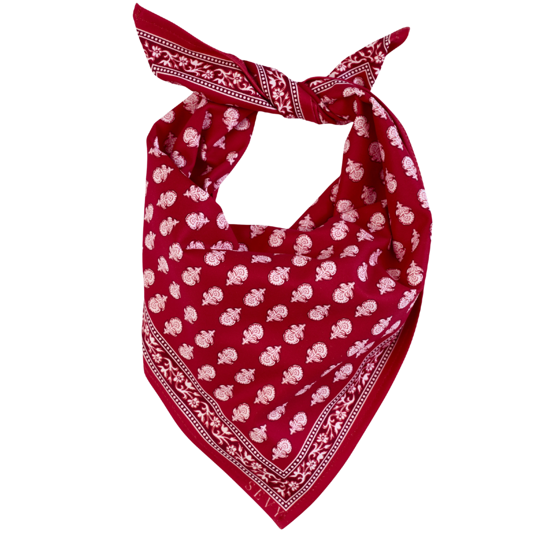 Sevy Lake Shore Bandana in Razzleberry red, Pool House collection
