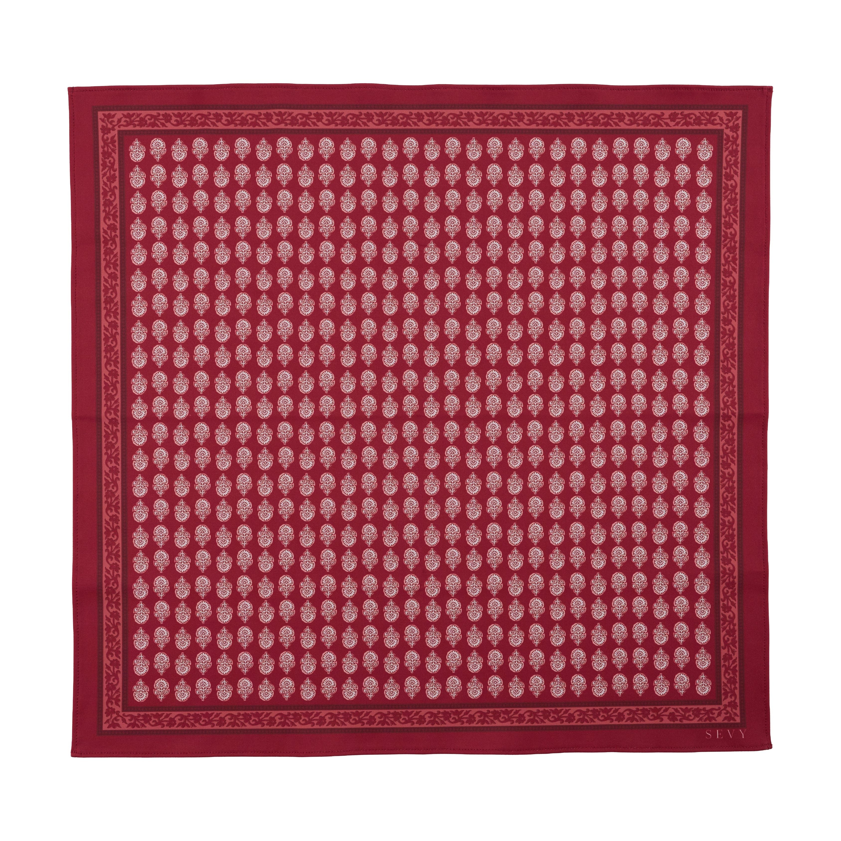 Lake Shore Sunwear Bandana in Brick red, laid flat, SEVY Tailgate collection
