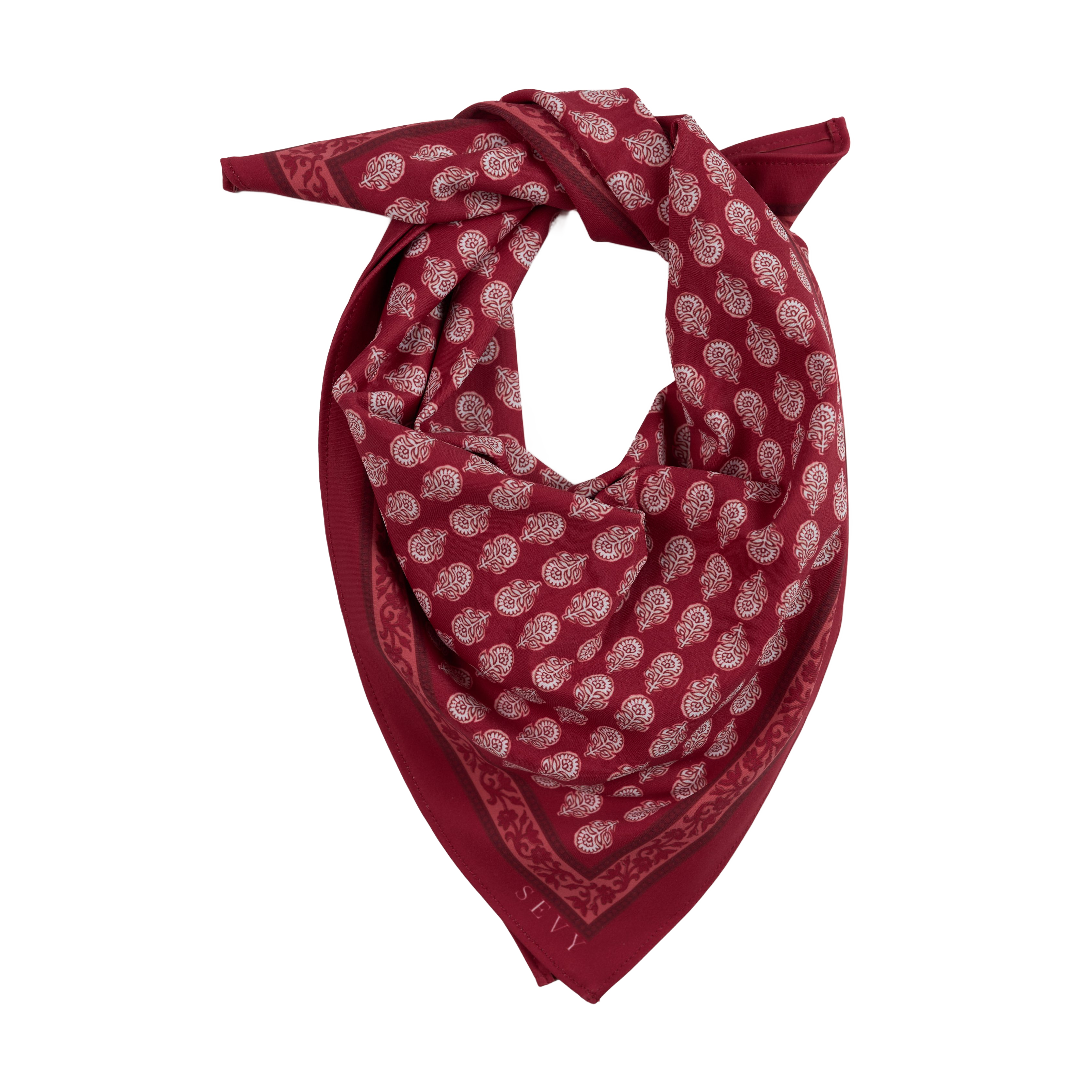 Lake Shore Sunwear Bandana in Brick red, tied, SEVY Tailgate collection