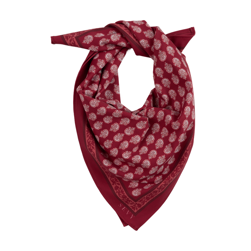 Lake Shore Sunwear Bandana in Brick red, tied, SEVY Tailgate collection