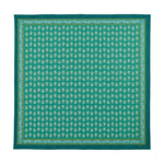 Lake Shore Sunwear Bandana in Ivy green, laid flat, SEVY Tailgate collection
Tied: Lake Shore Sunwear Bandana in Ivy green, tied, SEVY Tailgate collection