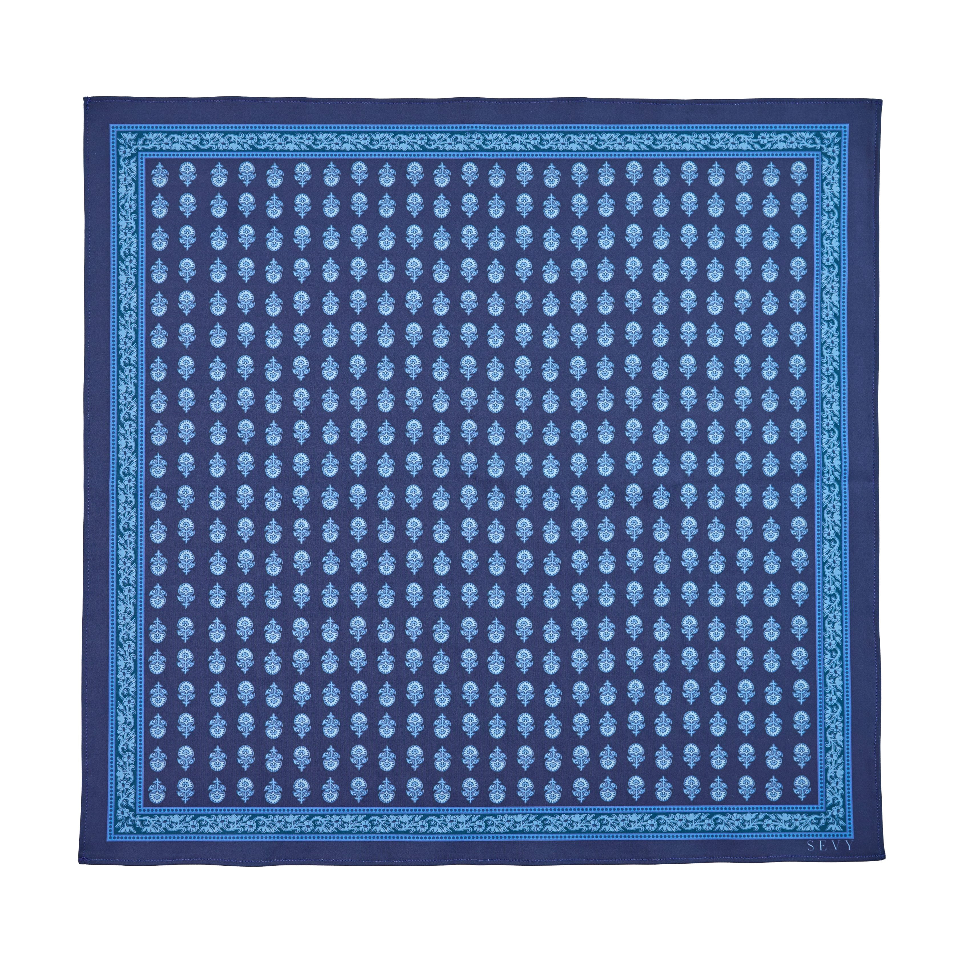 Lake Shore Sunwear Bandana in Midnight navy, laid flat, SEVY Tailgate collection