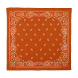 Sea Ranch Sunwear Bandana in Bonfire burnt orange paisley, laid flat, SEVY Tailgate collection