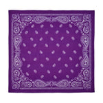 Sea Ranch Sunwear Bandana in Lafitte Purple paisley, laid flat, SEVY Tailgate collection