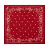 Sea Ranch Sunwear Bandana in Redshirt red paisley, laid flat, SEVY Tailgate collection