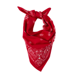 Sea Ranch Sunwear Bandana in Redshirt red paisley, tied, SEVY Tailgate collection