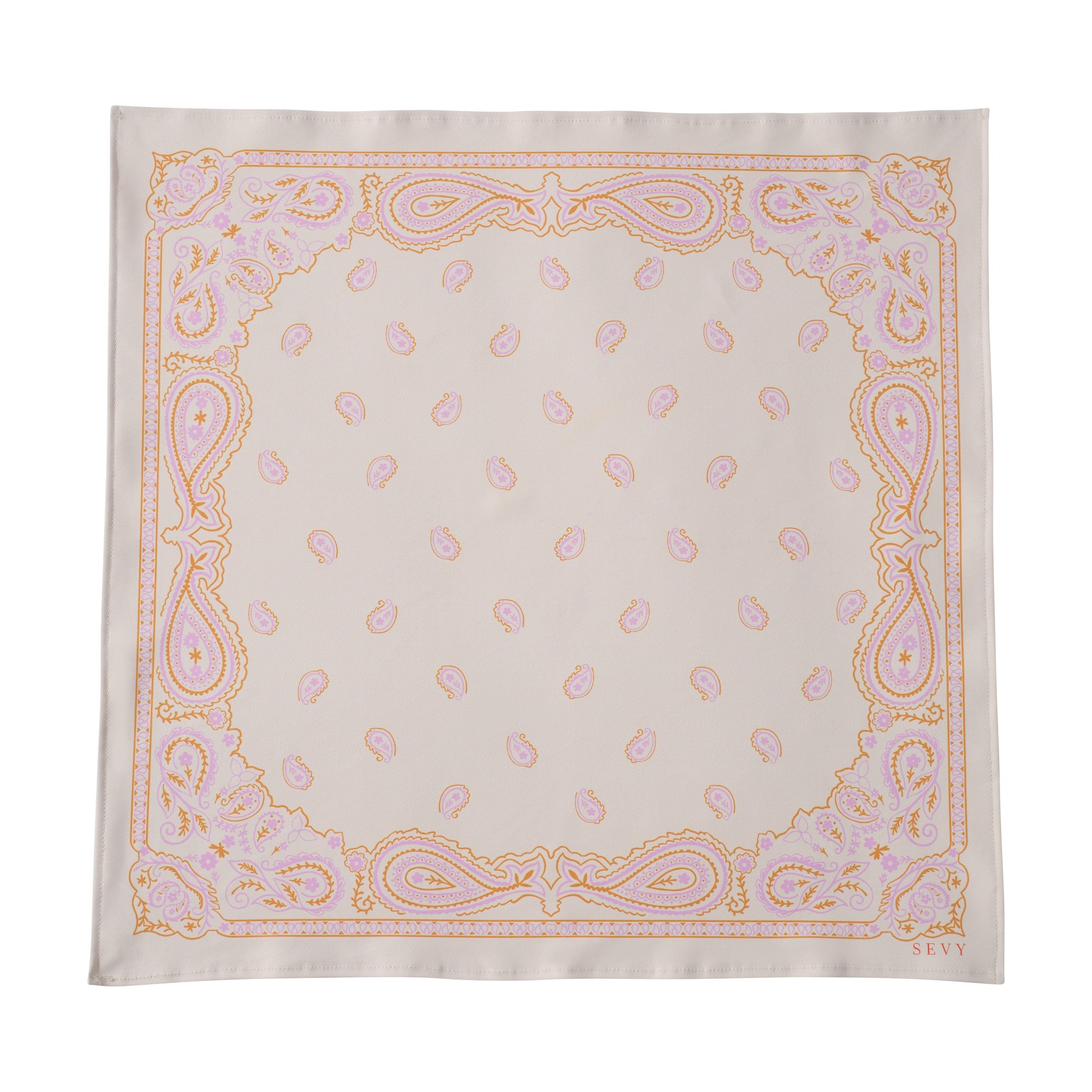 Sevy Sea Ranch Bandana in Sunset, laid flat to show the full print